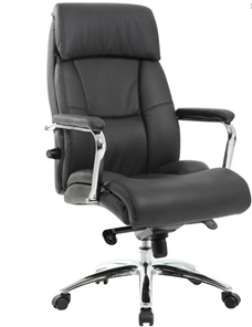 Кресло из натуральной кожи BRABIX PREMIUM "Phaeton EX-502", хром, черное, 530882 в Копейске