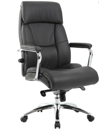 Кресло из натуральной кожи BRABIX PREMIUM "Phaeton EX-502", хром, черное, 530882 в Челябинске - изображение