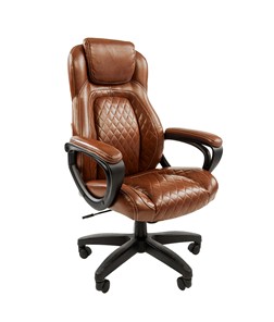 Кресло компьютерное CHAIRMAN 432, экокожа, цвет коричневый в Копейске