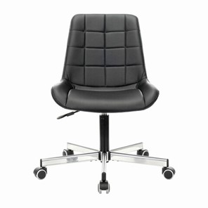 Офисное кресло Brabix Deco MG-316 (без подлокотников, пятилучие серебристое, экокожа, черное) 532080 в Челябинске