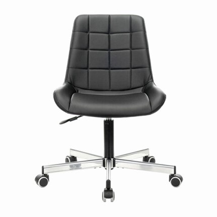 Офисное кресло Brabix Deco MG-316 (без подлокотников, пятилучие серебристое, экокожа, черное) 532080 в Челябинске - изображение