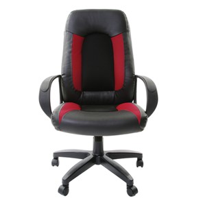 Кресло офисное Brabix Strike EX-525 (экокожа черная, ткань черная/бордовая, TW) в Магнитогорске