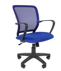 Кресло компьютерное CHAIRMAN 698 black TW-05, ткань, цвет синий в Челябинске - предосмотр