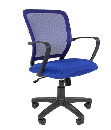Кресло компьютерное CHAIRMAN 698 black TW-05, ткань, цвет синий в Копейске - изображение