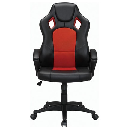 Компьютерное кресло Brabix Rider EX-544 (экокожа черная/ткань красная) 531583 в Челябинске - изображение