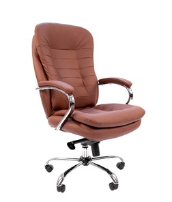 Компьютерное кресло CHAIRMAN 795 кожа, цвет коричневый в Челябинске - предосмотр