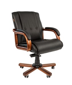 Кресло CHAIRMAN 653M кожа черная в Миассе - предосмотр