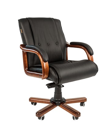 Кресло CHAIRMAN 653M кожа черная в Копейске - изображение