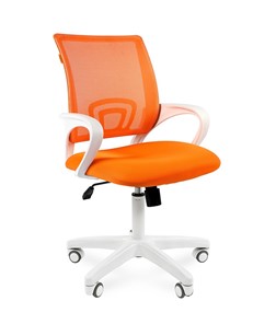 Кресло офисное CHAIRMAN 696 white, ткань, цвет оранжевый в Челябинске