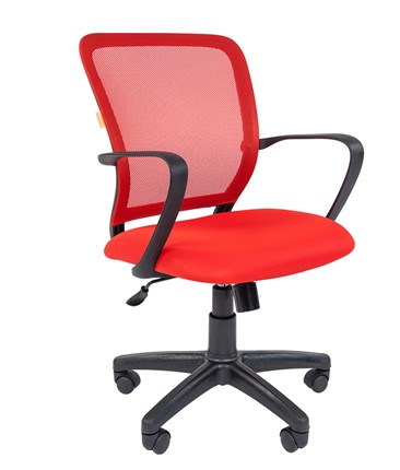 Компьютерное кресло CHAIRMAN 698 black TW-69, ткань, цвет красный в Миассе - изображение