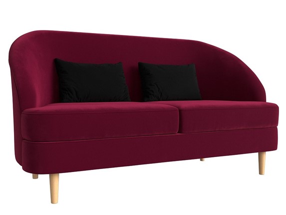 Офисный диван Атико, Бордовый\Черный (Микровельвет) в Миассе - изображение