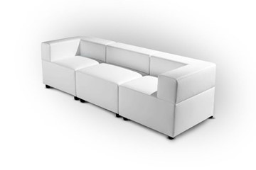 Офисный диван модульный Октава, 3-х местный, экокожа премиум / светло-бежевая CN1112 в Златоусте