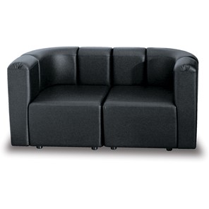 Офисный диван мягкий Юнона, экокожа премиум / черная CN1114 в Миассе
