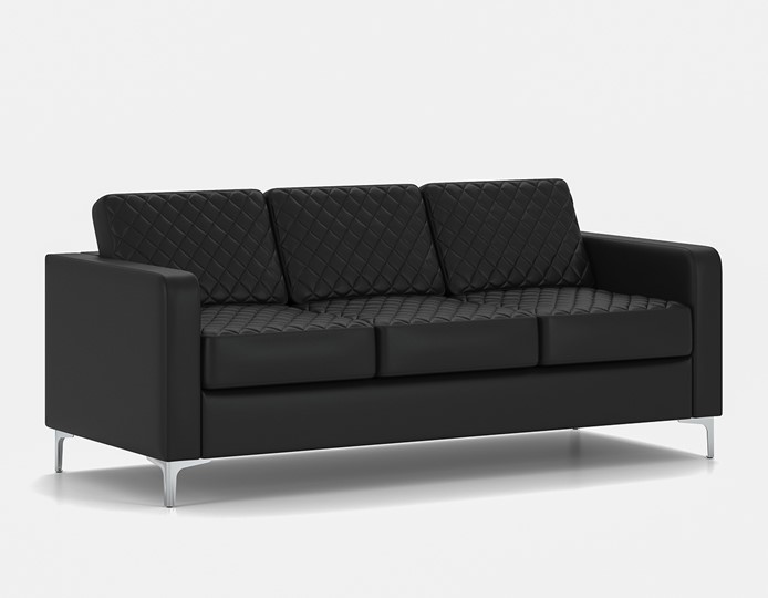 Прямой диван Актив трехместный, черный в Копейске - изображение 1