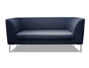 Офисный диван мягкий Сиеста 2-местный, ткань Bahama / синяя в Челябинске