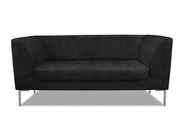 Офисный диван Сиеста 2-местный, ткань Сахара / черная С49 в Миассе