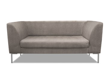 Офисный диван мягкий Сиеста 2-местный, ткань Сахара / темно-бежевая С04 в Миассе