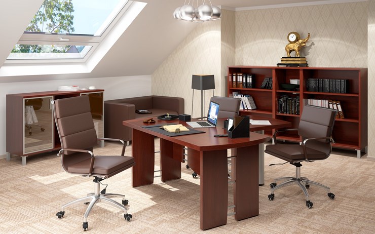Кабинет руководителя BORN переговорный стол, шкаф для документов, венге в Копейске - изображение 3