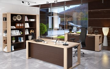 Кабинет руководителя ALTO с высоким шкафом для одежды, низким для документов и журнальным столиком в Златоусте - предосмотр 3