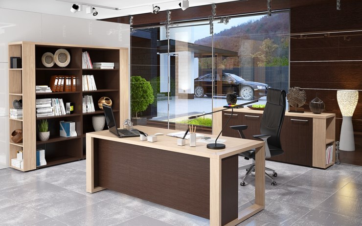 Кабинет руководителя ALTO с высоким шкафом для одежды, низким для документов и журнальным столиком в Златоусте - изображение 3