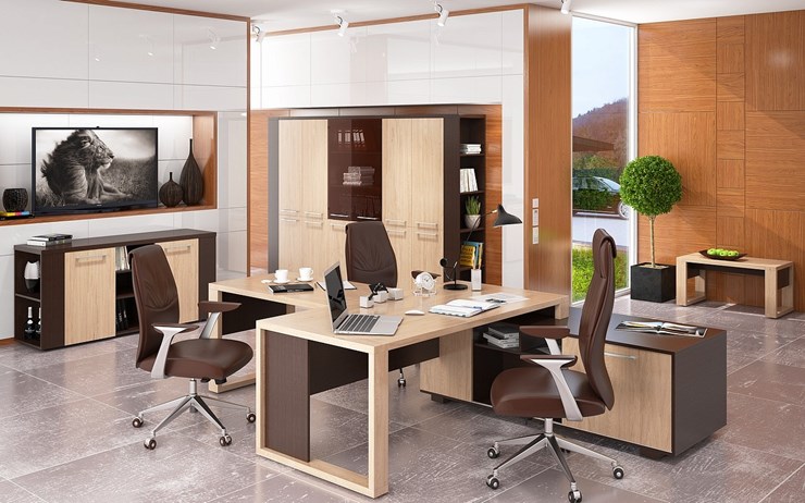 Кабинет руководителя ALTO с высоким шкафом для одежды, низким для документов и журнальным столиком в Магнитогорске - изображение 5