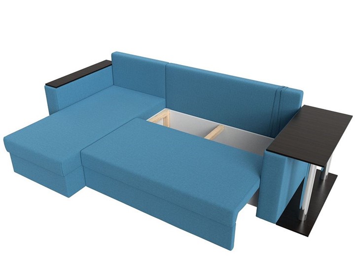 Угловой раскладной диван Атланта Лайт, Амур голубой (микровельвет) в Миассе - изображение 1