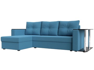 Угловой раскладной диван Атланта Лайт, Амур голубой (микровельвет) в Златоусте
