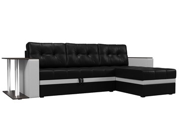 Угловой раскладной диван Атланта М, Черный/Белый (экокожа) в Магнитогорске
