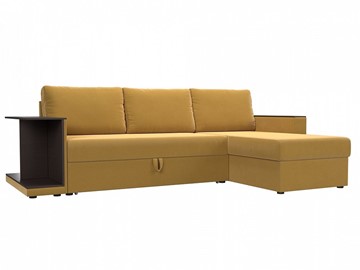 Угловой раскладной диван Атланта С, Желтый (микровельвет) в Миассе