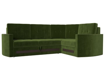 Угловой раскладной диван Белла, Зеленый (Микровельвет) в Челябинске