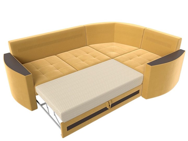 Угловой раскладной диван Белла, Желтый (Микровельвет) в Челябинске - изображение 1