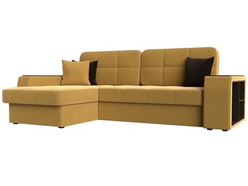 Угловой раскладной диван Брюссель, Желтый (микровельвет) в Миассе