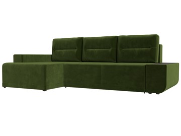 Угловой диван для гостиной Чикаго, Зеленый (микровельвет) в Челябинске