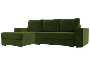 Угловой раскладной диван Дрезден, Зеленый (микровельвет) НПБ в Копейске