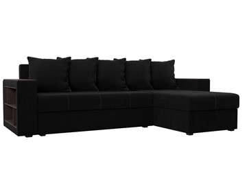 Угловой раскладной диван Дубай Лайт, Черный (микровельвет) в Копейске