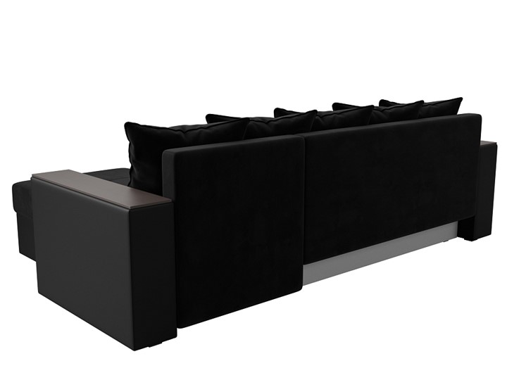 Угловой раскладной диван Дубай Лайт, Черный/Черный (велюр/экокожа) в Челябинске - изображение 7