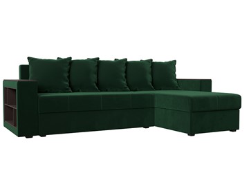 Угловой раскладной диван Дубай Лайт, Зеленый (велюр) в Миассе