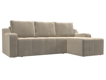 Угловой диван для гостиной Элида, Бежевый (микровельвет) в Миассе