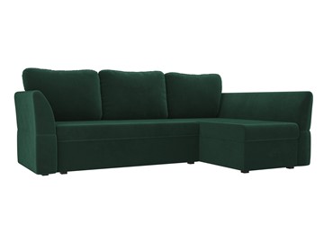 Угловой диван с оттоманкой Гесен, Зеленый (велюр) в Магнитогорске