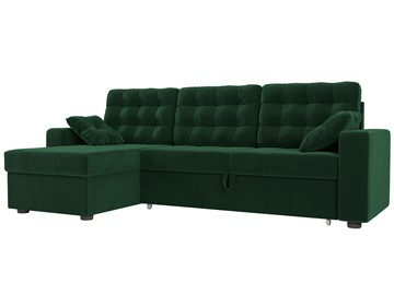 Угловой диван с оттоманкой Камелот, Зеленый (велюр) в Челябинске - предосмотр