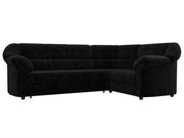 Угловой диван для гостиной Карнелла, Черный (велюр) в Магнитогорске