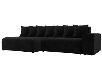 Угловой диван для гостиной Кёльн, Черный (велюр) в Магнитогорске