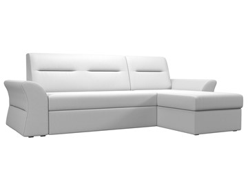 Угловой диван с оттоманкой Клайд, Белый (экокожа) в Миассе