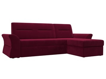 Угловой диван с оттоманкой Клайд, Бордовый (микровельвет) в Копейске