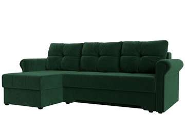 Угловой раскладной диван Леон боннель, Зеленый (Велюр) в Магнитогорске