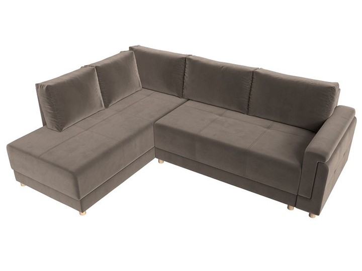 Угловой раскладной диван Лига-024, Коричневый (Велюр) в Миассе - изображение 3
