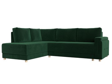 Угловой диван Лига-024, Зеленый (Велюр) в Златоусте