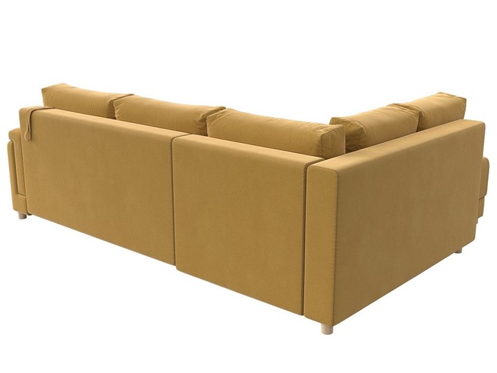 Угловой раскладной диван Лига-024, Желтый (Микровельвет) в Миассе - изображение 4