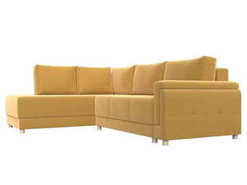 Угловой раскладной диван Лига-024, Желтый (Микровельвет) в Миассе - предосмотр 5
