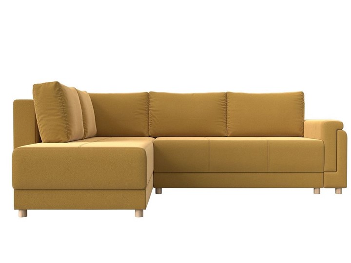 Угловой раскладной диван Лига-024, Желтый (Микровельвет) в Миассе - изображение 7